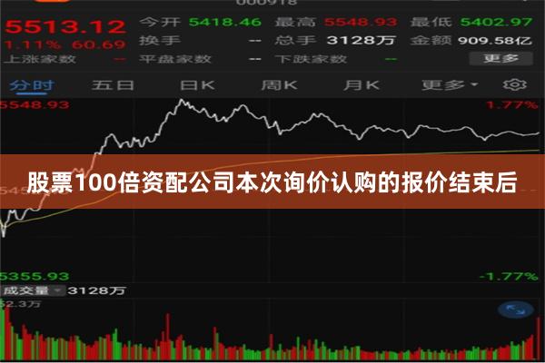 股票100倍资配公司本次询价认购的报价结束后